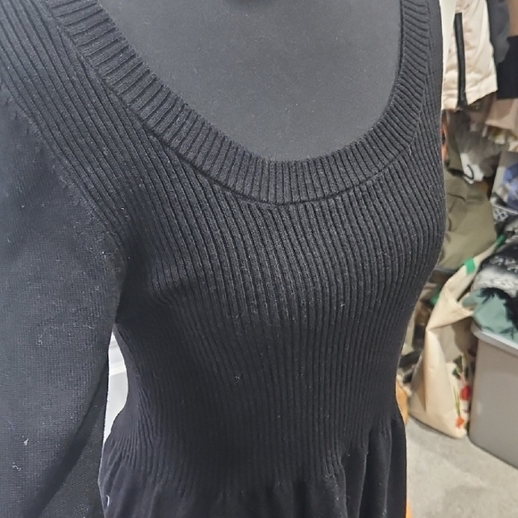 Cloud Chaser Black and Cream Long Sleeve Dress - Picture 5 of 8